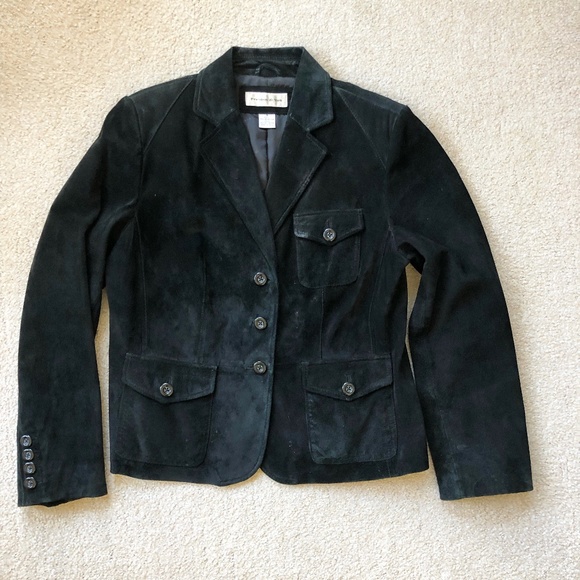 Black suede jacket PRESTON & YORK. SUPER FAST SHIPPING - Picture 2 of 11